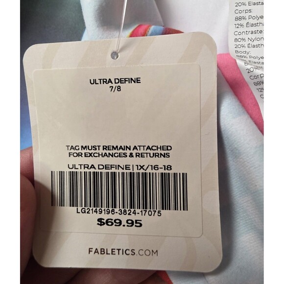 NWT Fabletics Athletic Set Size 1X Multicolor Cropped Leggings Top Power Hold - Picture 5 of 16